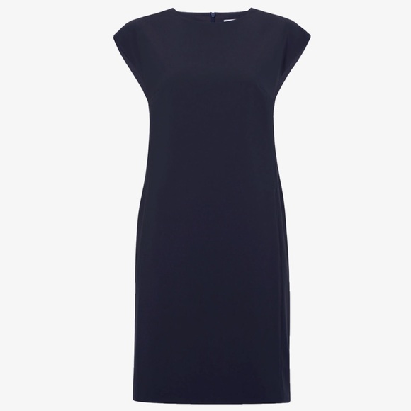 MM LaFleur Maaza Origami Tech Suiting Dress Dark Navy Neutral Office Modest 12 - Picture 1 of 4